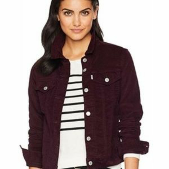 Levi's Burgundy Denim Jacket - Picture 1 of 3